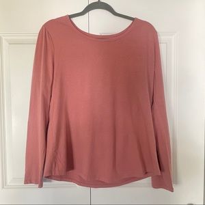 Dress Barn dark blush pink long sleeve top - Sz L